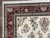 Karastan Rug 8.6 x 11.6, English Manor #2103, Ivory Floral Sarouk, Wool Karastan Carpet, Large Karastan Area Rug, Traditional Karastan Rug