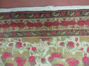 5' X 6' Antique Handmade India Floral Oriental Wool Rug Roses Flowers Traditional Contemporary Design