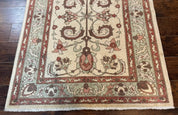Indo Mahal Rug 4 x 5.6, Indian Handmade Wool Area Rug
