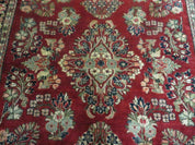 Red Persian Sarouk Rug 3x5, Antique Persian Carpet 1920s, Hand Knotted, Floral, Wool, Oriental Rug, Handmade Rug