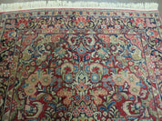 Persian Sarouk Rug 4.6 x 5, Red, Semi Antique, Floral