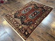 Antique Turkish Rug 4x6, Unique Rare Carpet