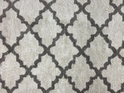 Modern Shag Rug, Ivory and Gray, Diamond Panel Design, Room Sized Area Rug