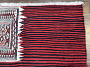 Persian Tribal Nomadic Saddle Cover Rug, Antique, Handmade, Wool, Red Ivory Black, Collectible, Shashavan