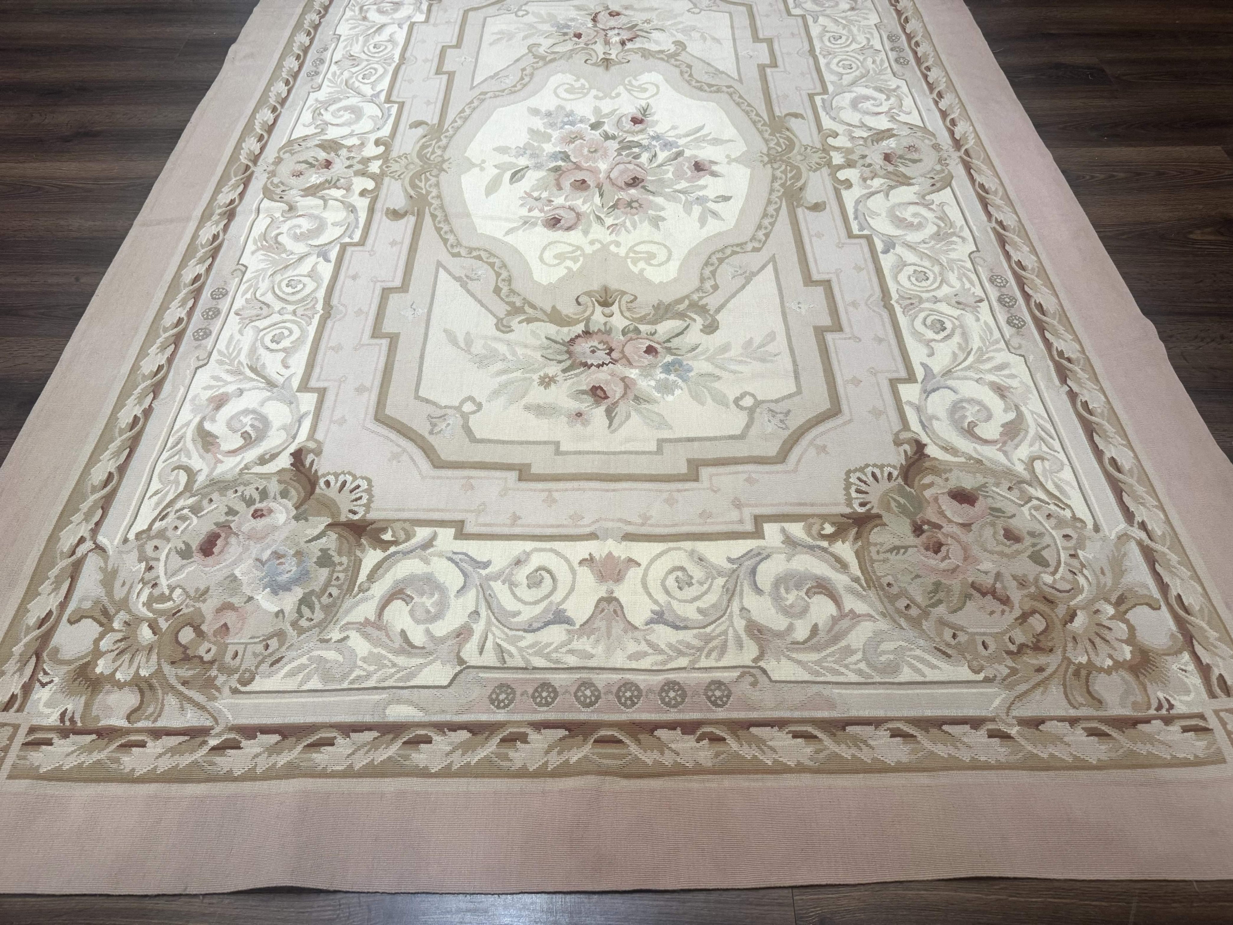 Aubusson Rug 6x9, Elegant, Flatweave, French European Design