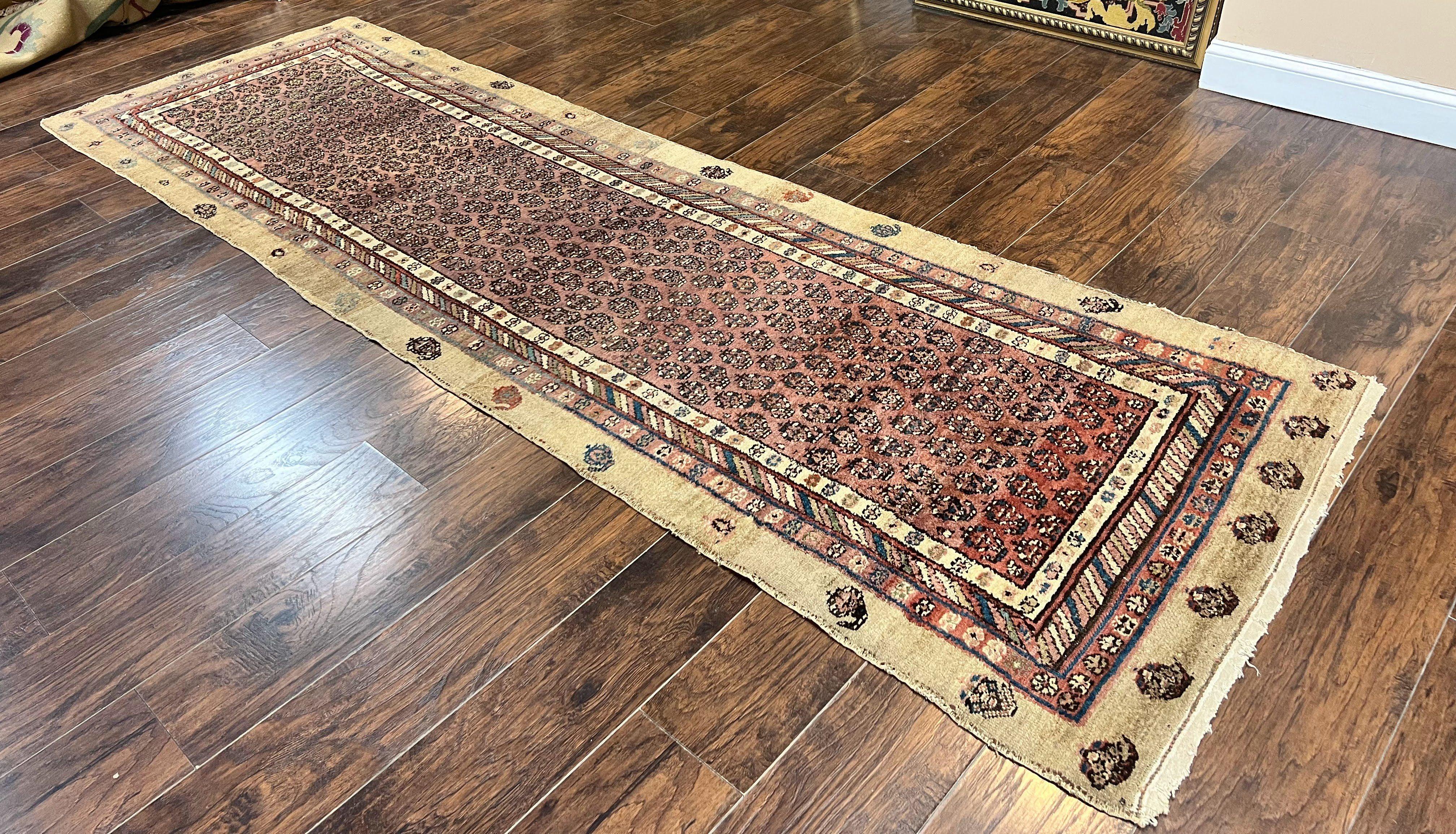 Antique Persian Sarab Runner Rug 3x11, Wool Camel Hair, Tribal Carpet for Hallway 3 x 11, Antique 1920s Rug, Handmade