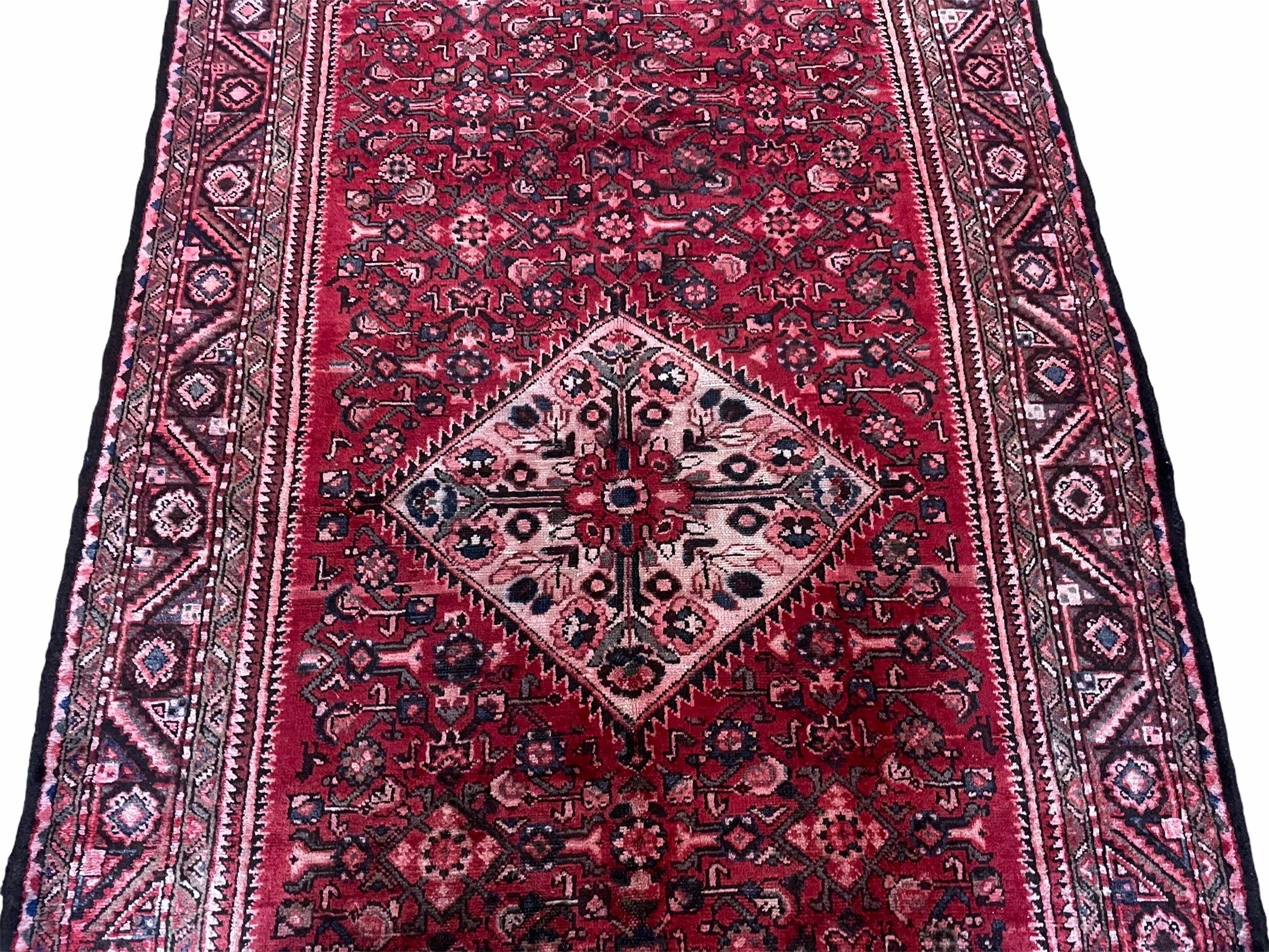 5.5 X 10 Antique Handmade Wool Tribal Gallery Rug All Over Red Runner Corridor