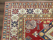 Turkish Kazak Rug 7.6 x 9.5, Geometric Medallions, Caucasian Pattern