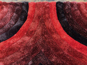 Red and Black Shag Rug 5x7, Pair A