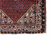 4x6 Antique Rug Handmade Wool Rug Organic Dyes Red Ivory Red Tribal Rug Boho Rug