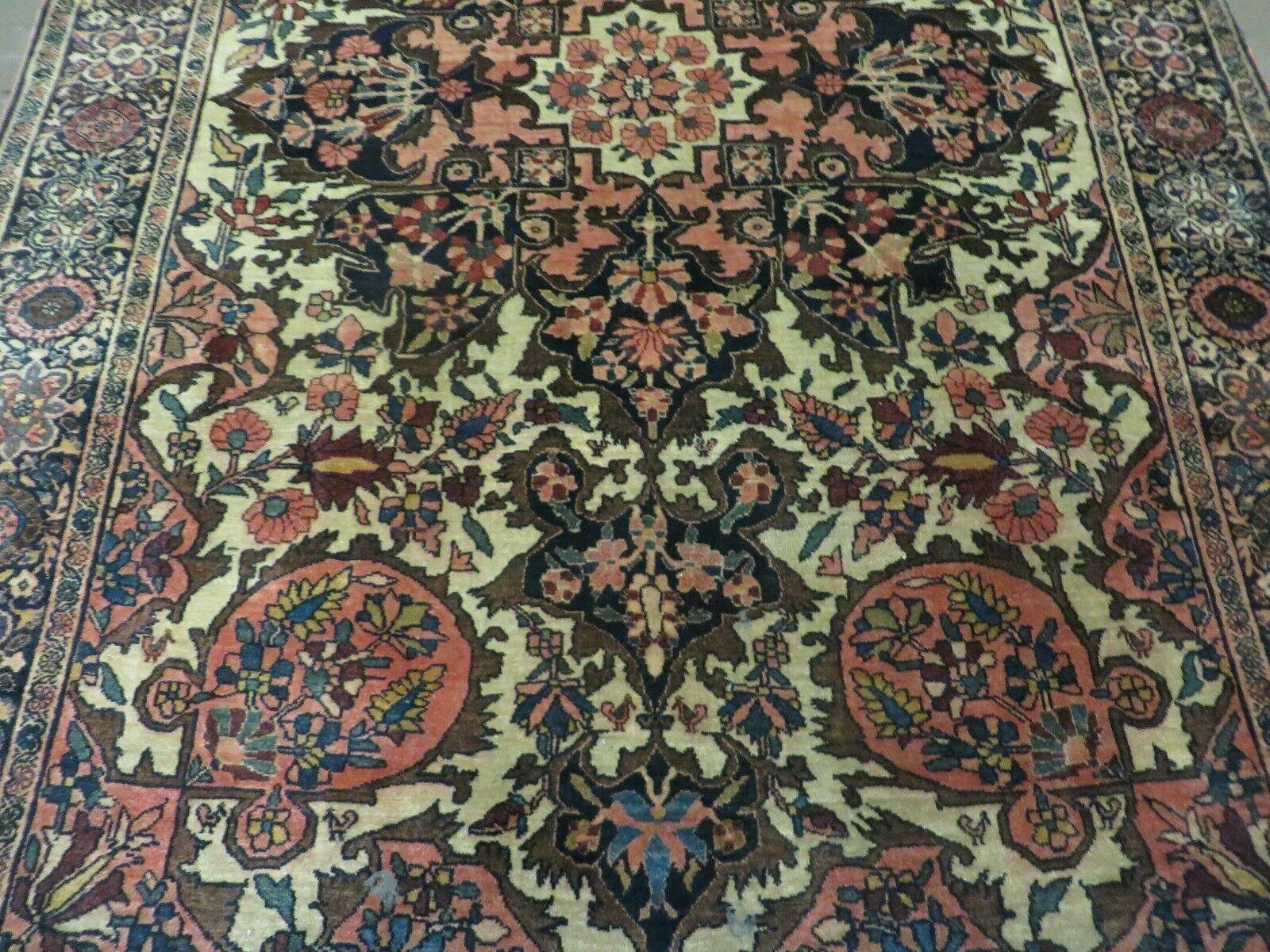 4' X 6' Antique Ultra Fine Handmade India Floral Oriental Wool Rug Carpet Nice