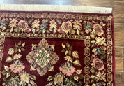 Indo Persian Kerman Rug 4x6, Burgundy, Floral