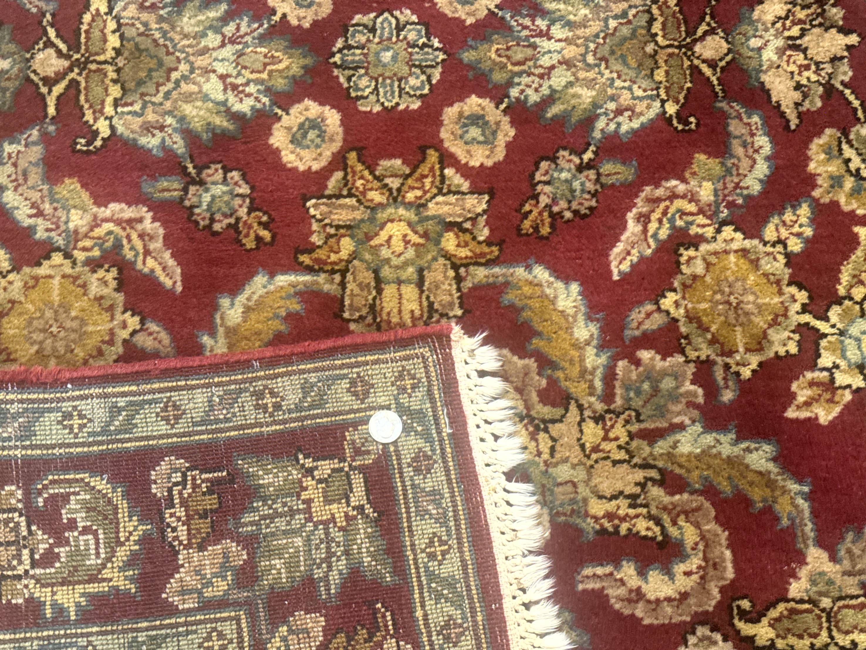 Indo Persian Mahal Rug 4x6, Floral Allover Pattern, Maroon