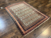 Antique Caucasian Rug 4x6, Hand Knotted Wool Carpet, Shirvan Rug