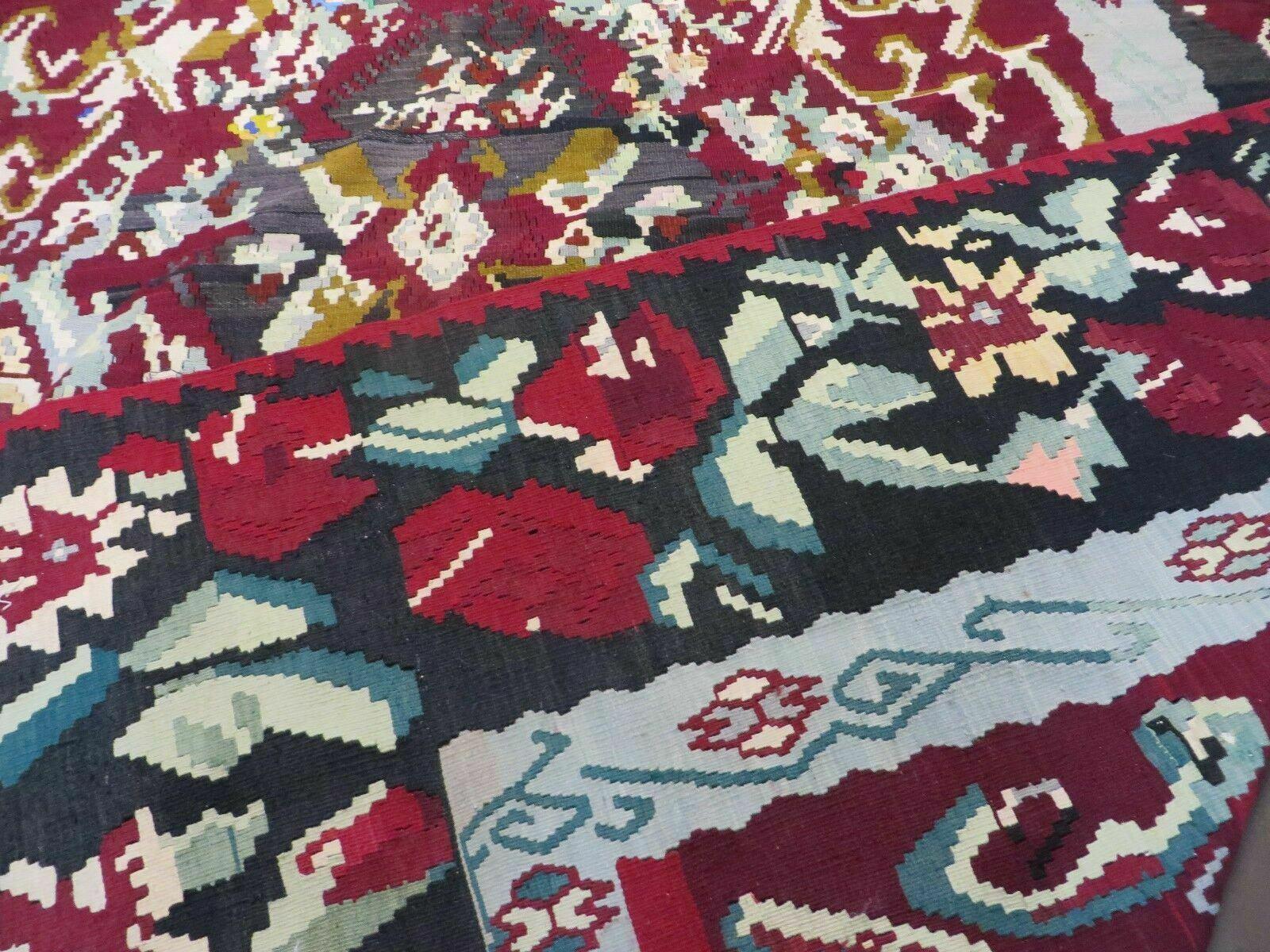 8' X 11' Karabagh Kilim Handmade Flat Weave Wool Rug Vegi Organic Dyes Nice