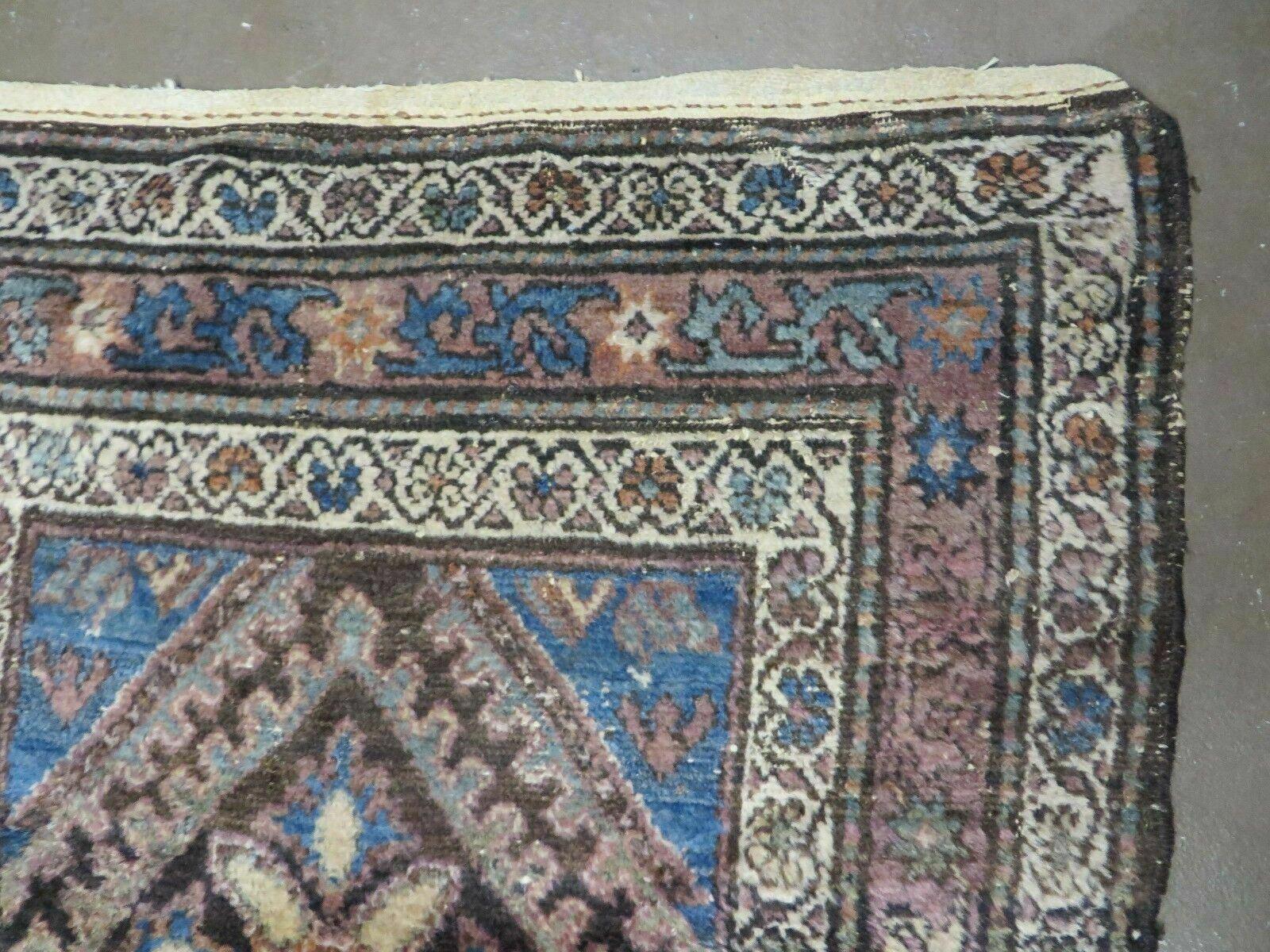 3' X 6' Antique Handmade India Floral Oriental Wool Rug Veg Dyes Nice