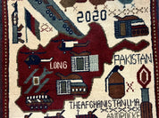 Afghan War Rug 2 x 2.6, Guns Tanks Helicopters
