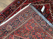 Fine Persian Bidjar Rug 3x5 ft, Ruby Red and Black, Geometric Medallion, Hand Knotted Semi Antique Oriental Bijar Carpet, Wool Area Rug, Tribal Rug