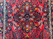 Persian Rug 3x5, Red Tribal Rug, Semi Antique, Wool Rug 3 x 5, Persian Hamadan Rug