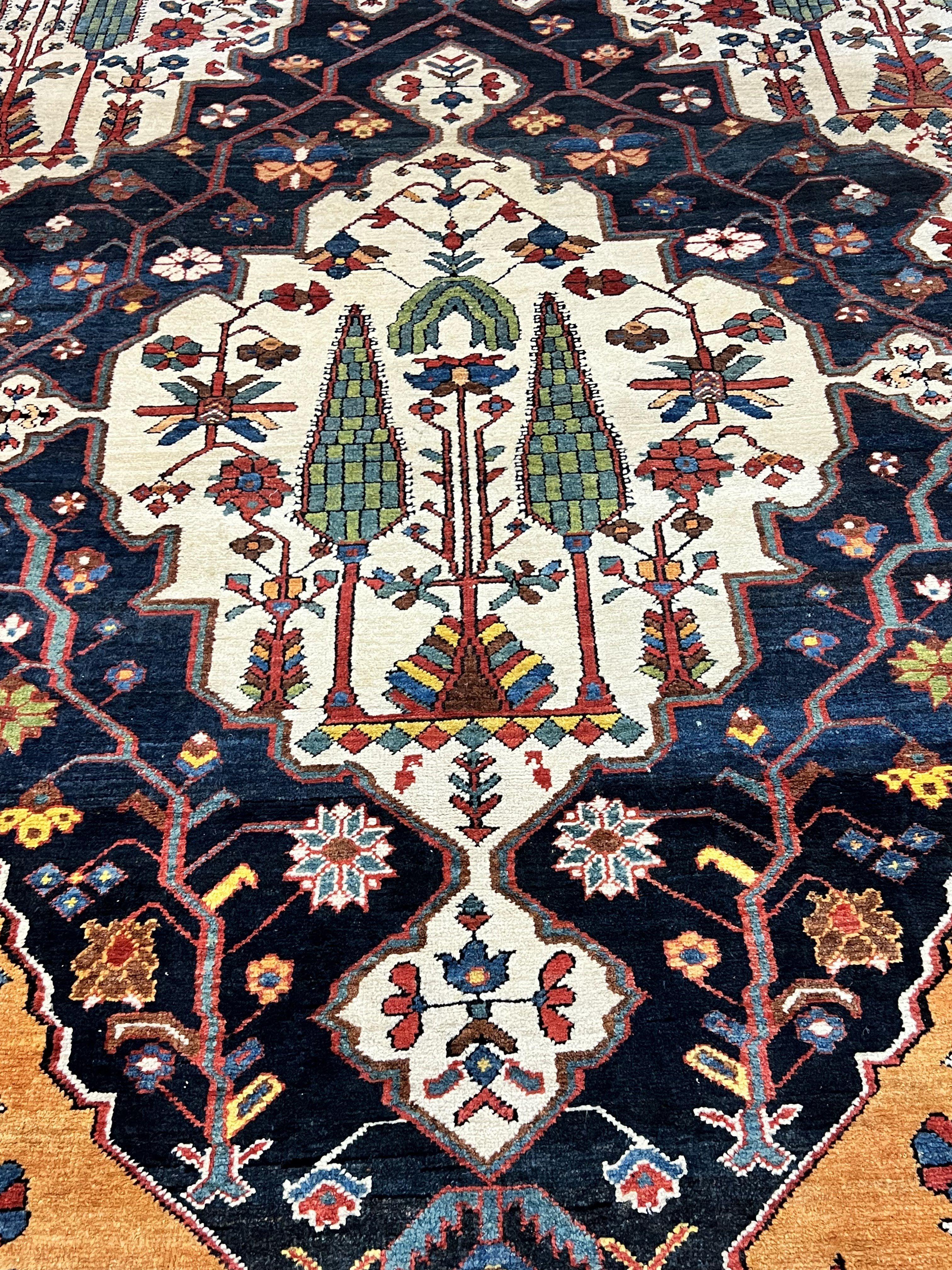 Antique Persian Bakhtiari Rug 14x19 – Rare Palace Size Carpet
