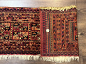 Antique Persian Turkoman Mafresh Rug 1x4, Wool, Tribal Collectible