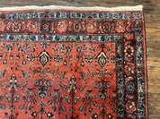 Antique Persian Tribal Rug 5 x 6.6, Tomato Red, Hamadan Angelas Rug