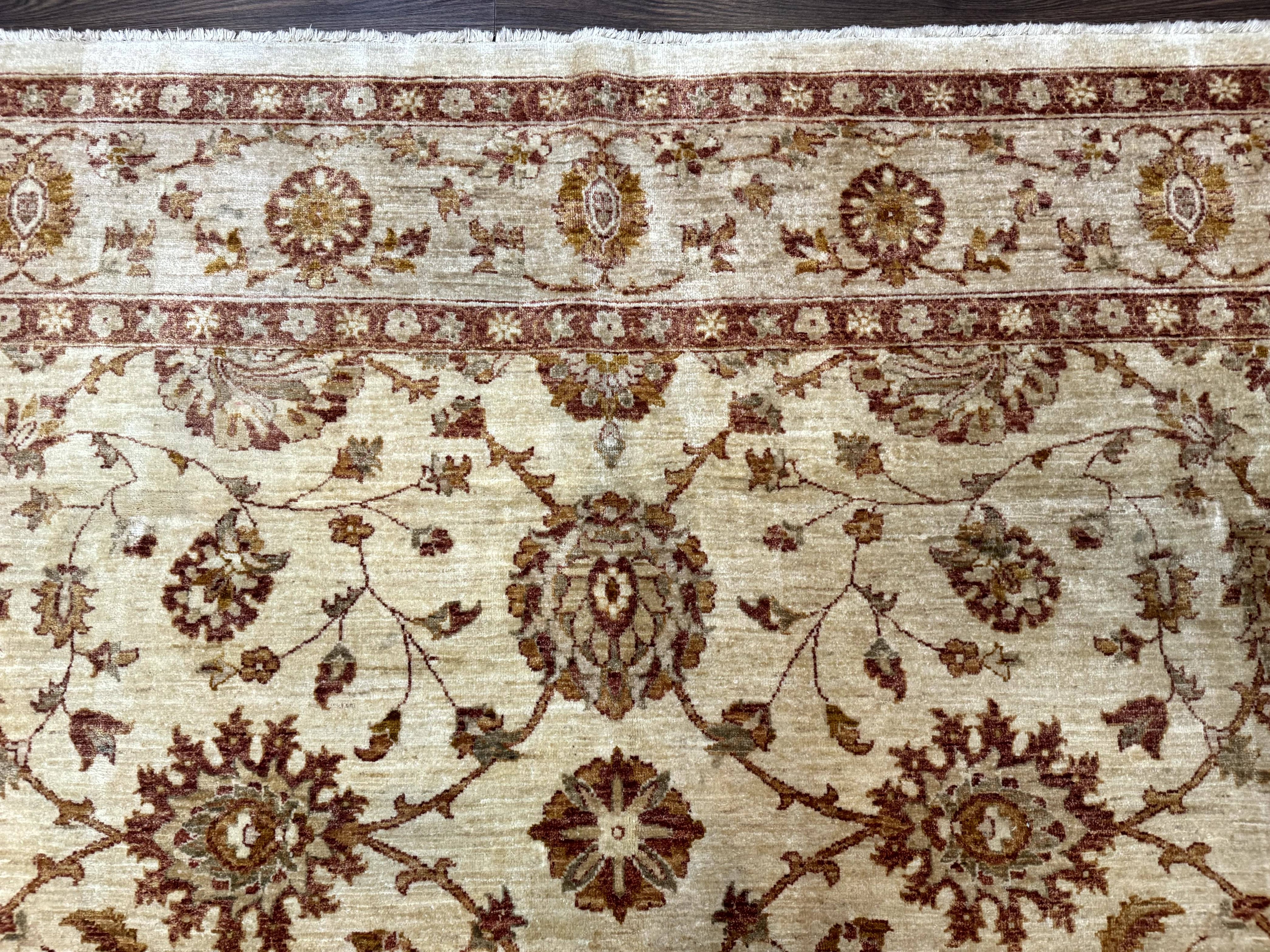 Pakistani Peshawar Rug 8x10, Pak Persian Traditional Oriental Carpet, Handmade, Wool, Allover Pattern