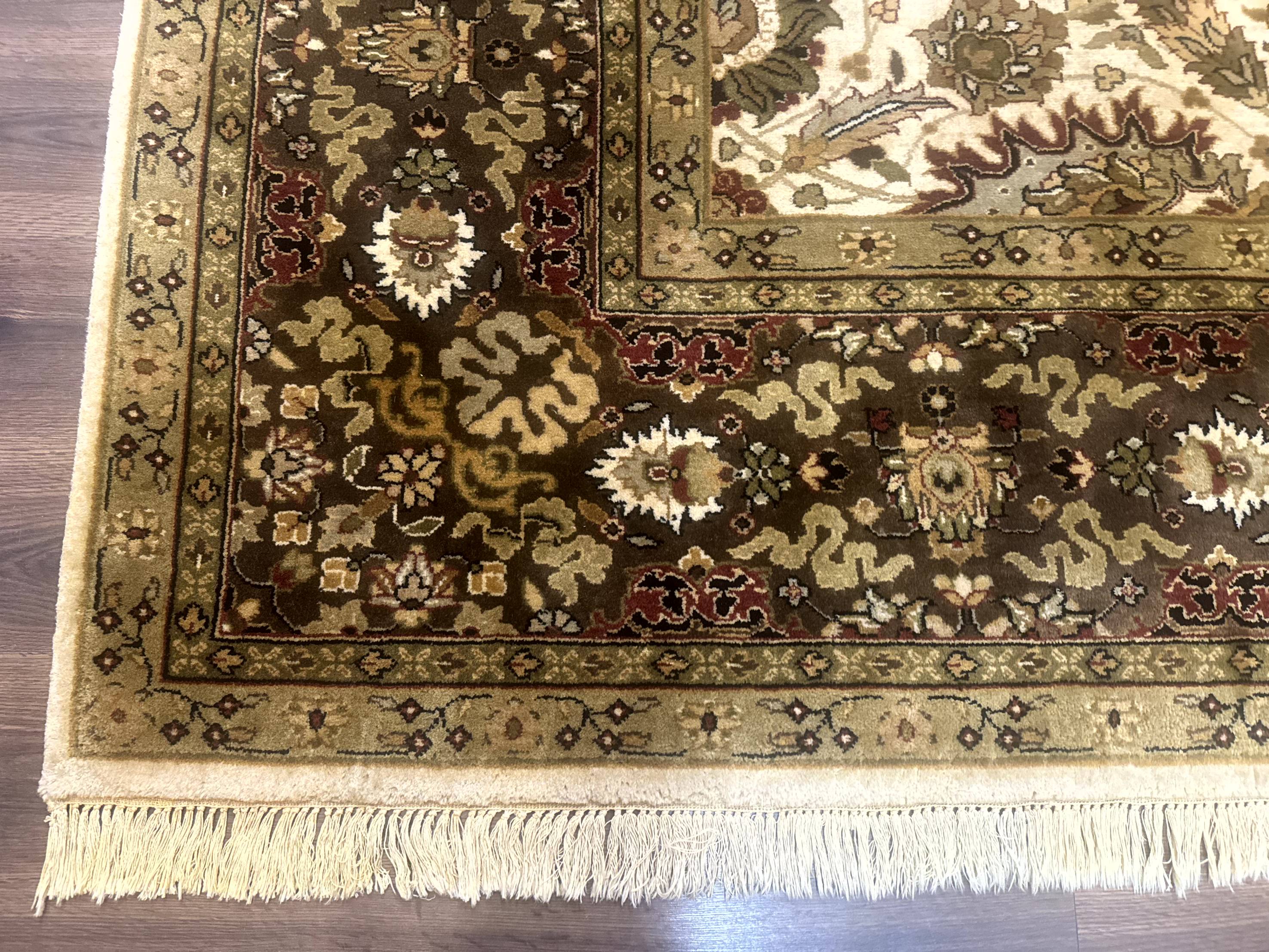 Indo Persian Mahal Rug 8x10, Floral Traditional Wool Oriental Carpet