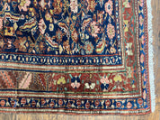 Caucasian Kalegy Rug 6x11, Wide Runner, Wool Hand Knotted Carpet, Navy Blue Tribal Rug, 1920s Antique Rug, 6 x 11 Oriental Carpet