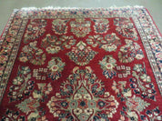 Red Persian Sarouk Rug 3x5, Antique Persian Carpet 1920s, Hand Knotted, Floral, Wool, Oriental Rug, Handmade Rug