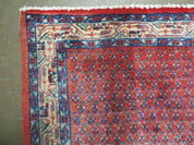 Antique Persian Seraband Runner 3.7 x 11 - Red, Wool, Mir Pattern