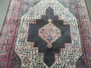 4' X 5' Antique Handmade India Floral Oriental Wool Rug Brown Vegetable Dyes