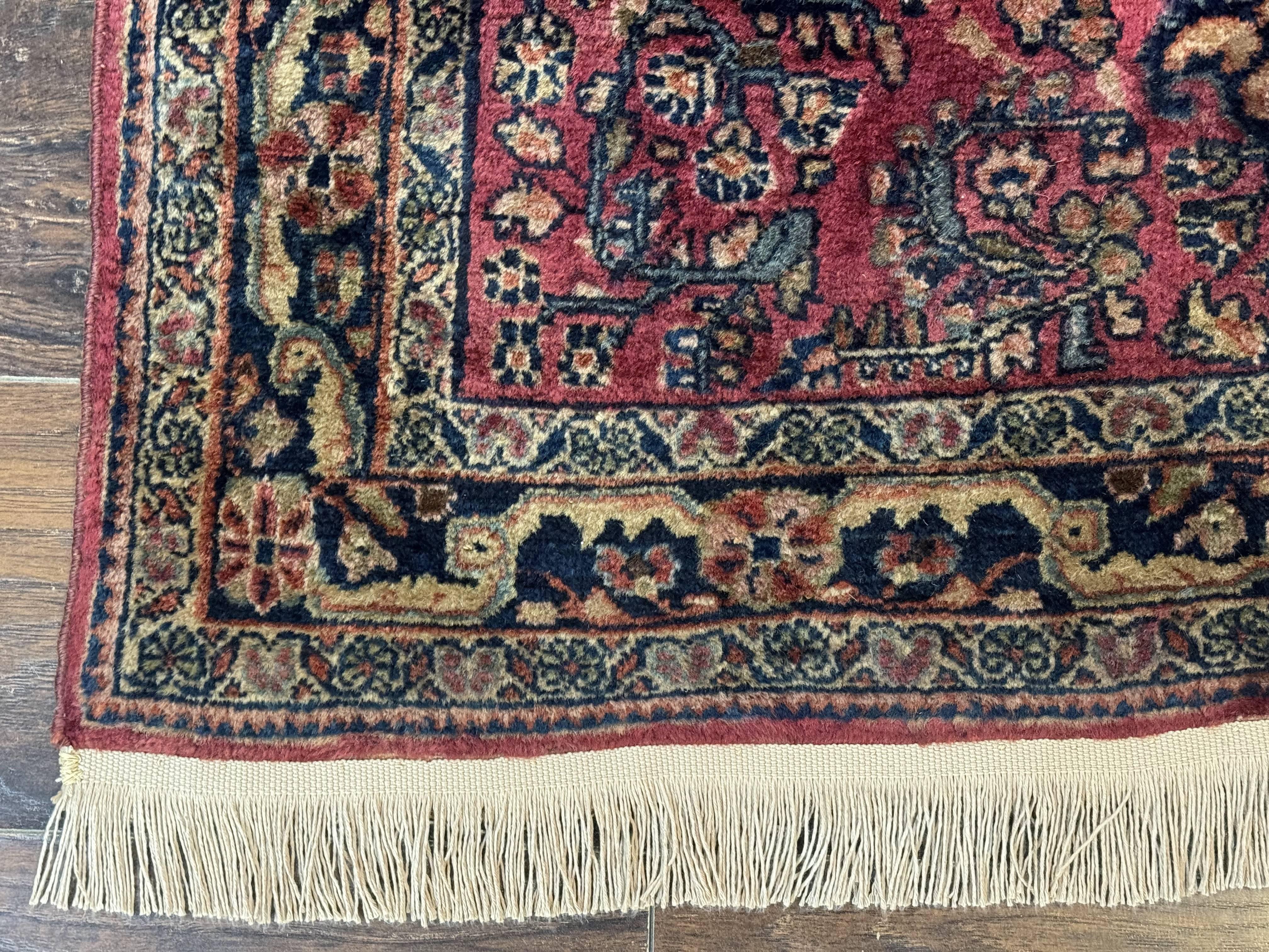 Persian Sarouk Rug 3x5, Antique Persian Carpet