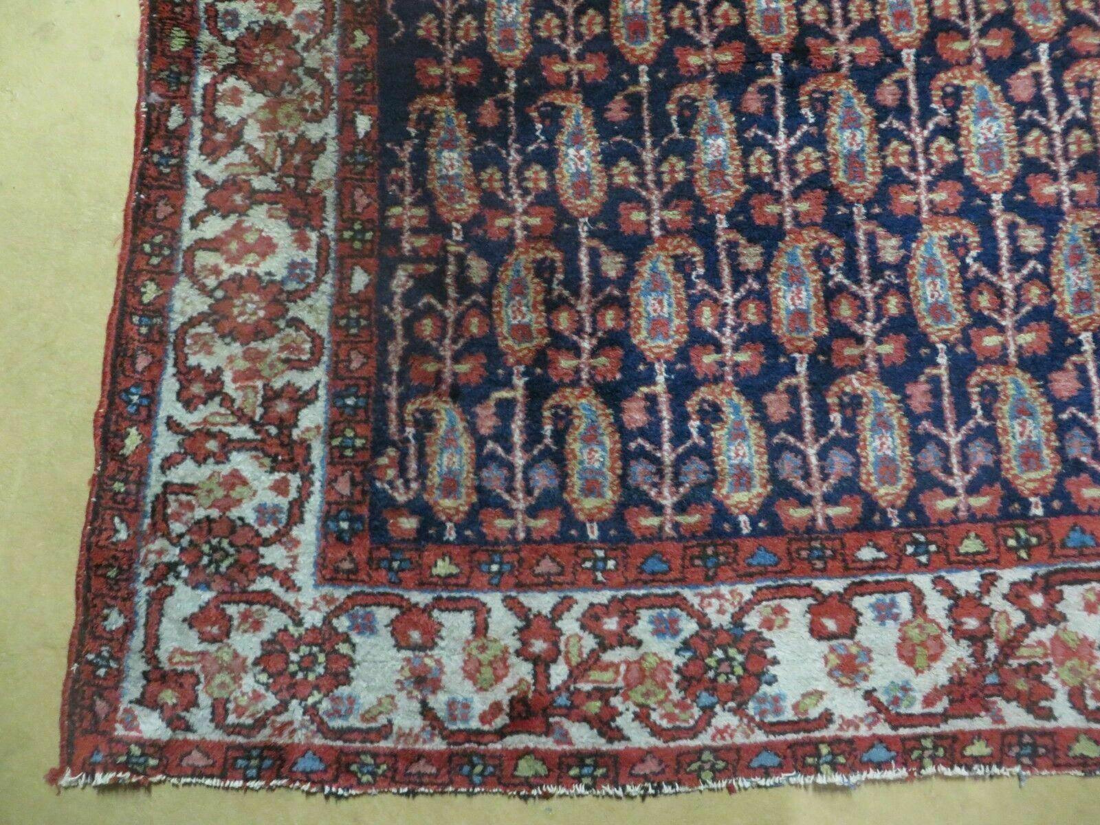4' X 6' Antique Handmade Turkish Sivas Wool Rug Vegetable Organic Dye Nice Blue