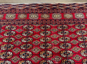 Bokhara Rug 9x12, Red Turkoman Rug, Pakistani Rug, Tribal Carpet, Wool Rug, Red Rug