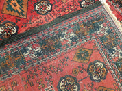 4 x 8 Handmade Baluch Afghan Turkoman Tribal Wool Rug Organic Dyes 8x4 Carpet