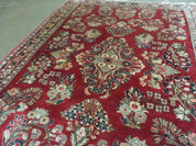 Red Persian Sarouk Rug 3x5, Antique Persian Carpet 1920s, Hand Knotted, Floral, Wool, Oriental Rug, Handmade Rug