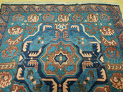 3'10" X 10' Antique Caucasian Seychor Rug Hand Made Wool Carpet Organic Dye Nice