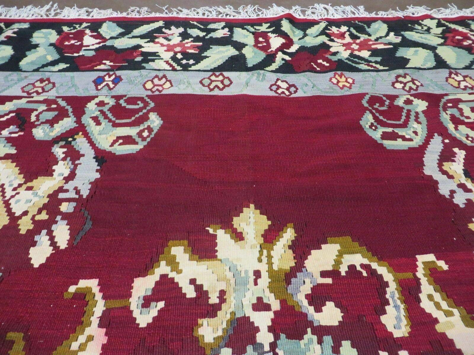 8' X 11' Karabagh Kilim Handmade Flat Weave Wool Rug Vegi Organic Dyes Nice