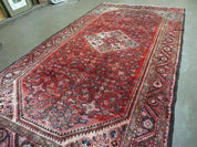 5' 6" X 10' Antique Handmade India Floral Oriental Wool Rug Veg Dyes Red Nice