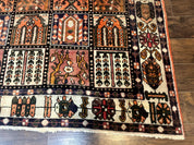 Persian Bakhtiari Tribal Rug 7x10, Panel Design, Semi Antique