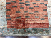 Persian Gabbeh Rug 6x8 ft, Wool Handmade Tribal Rug