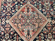 Antique Persian Mahal Rug 4x7, Wool Hand Knotted Tribal Geometric Carpet