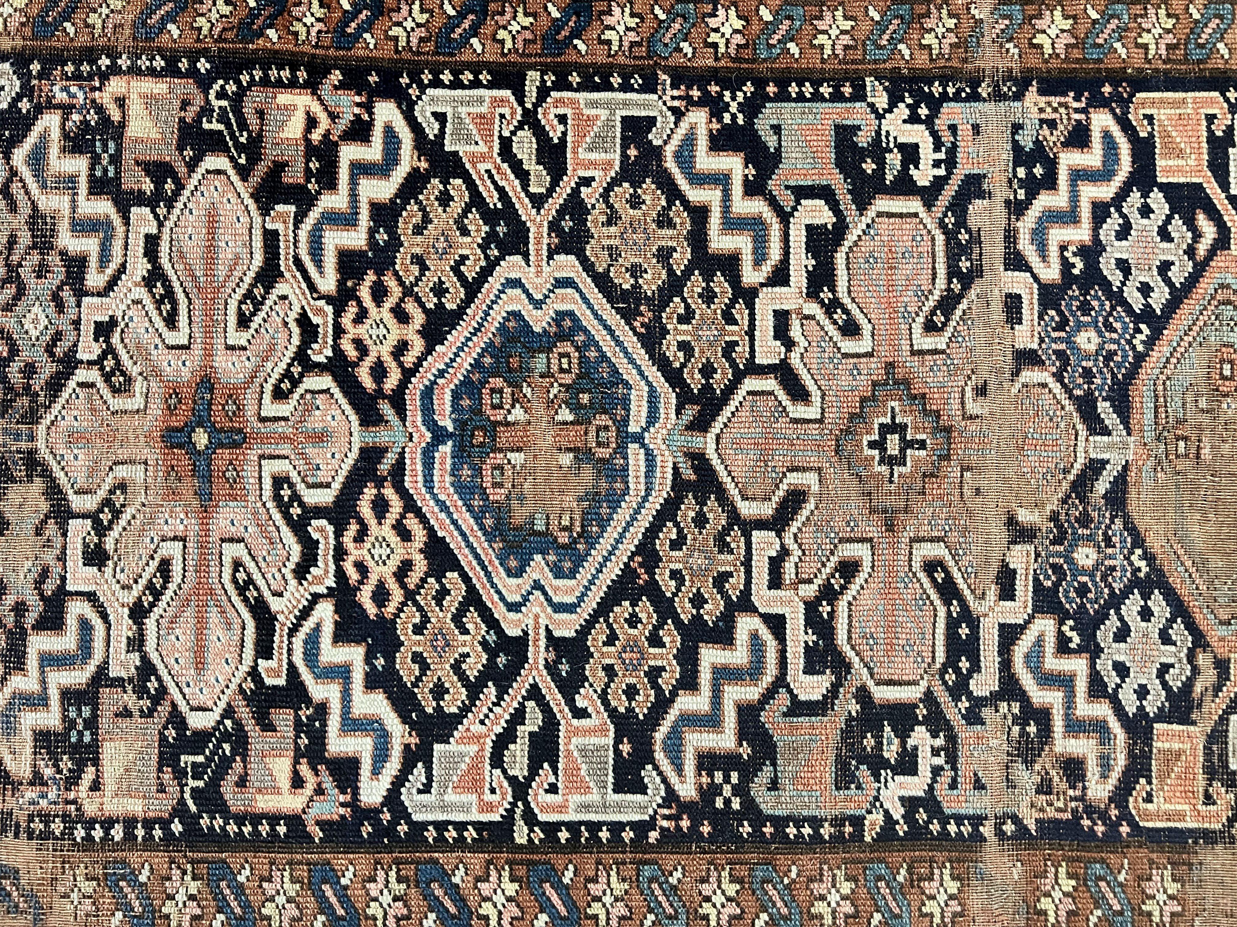 Antique Persian Tribal Runner Rug 4.6 x 9.8, Kurdish Runner, Rug for Hallway or Kitchen, 1920s Carpet, Wool Handmade Rug