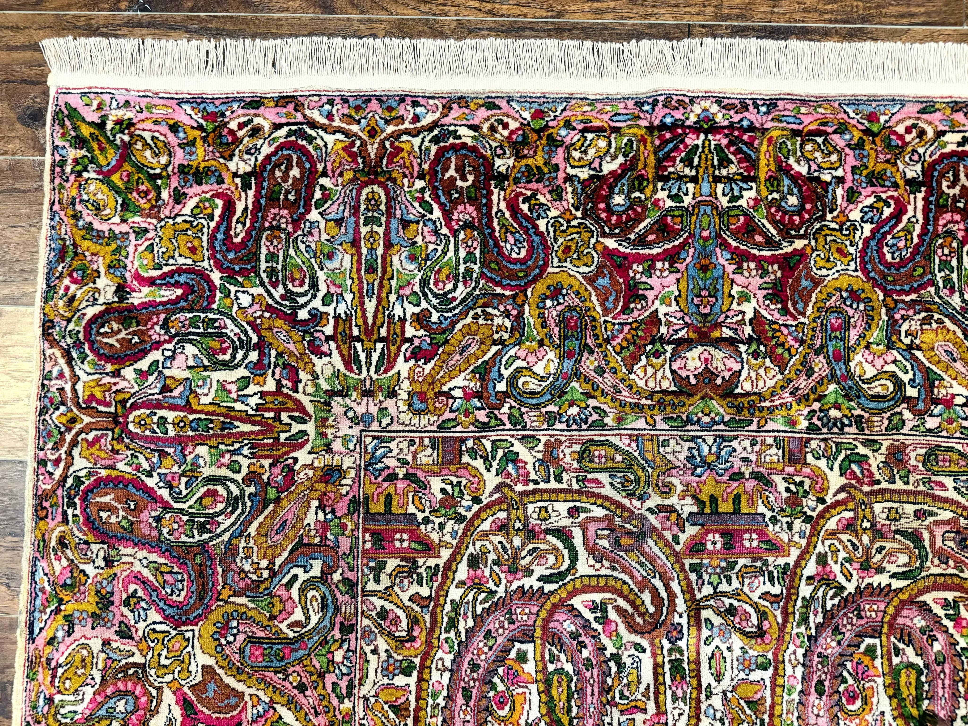 Rare Antique Persian Kerman Lavar Rug 9x12, Boteh Paisley Design