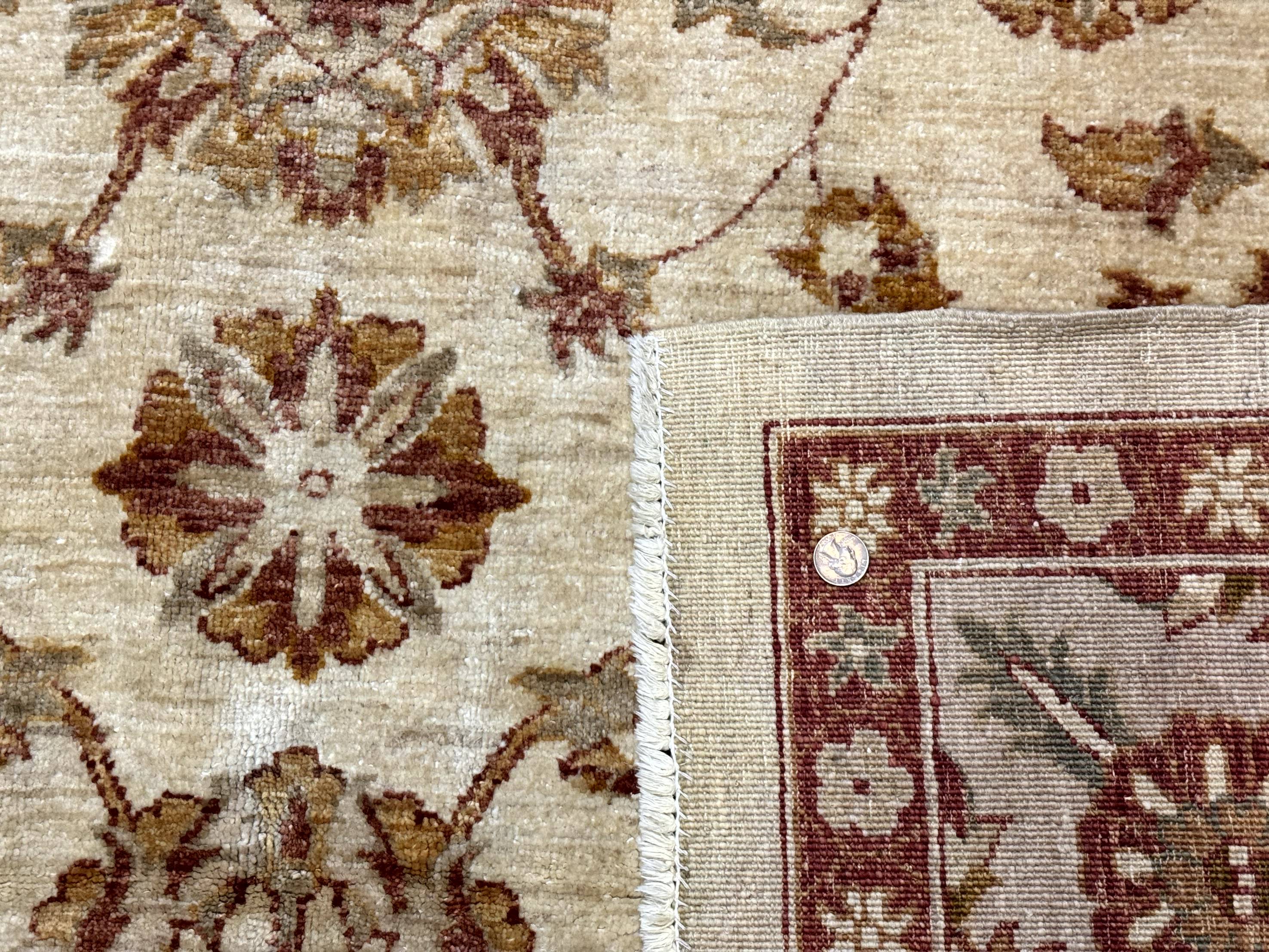 Pakistani Peshawar Rug 8x10, Pak Persian Traditional Oriental Carpet, Handmade, Wool, Allover Pattern