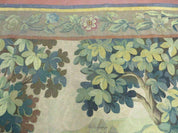 Antique French Tapestry 5x6 French Handmade Aubusson Nature One Of A Kind Rare