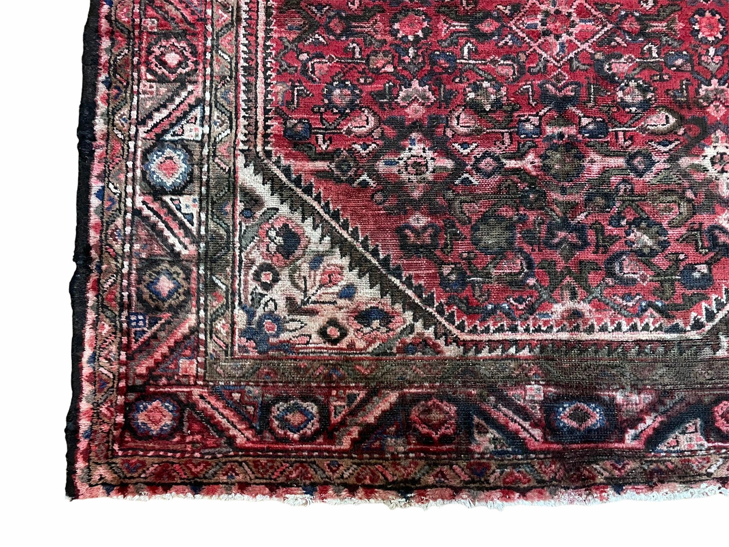 5.5 X 10 Antique Handmade Wool Tribal Gallery Rug All Over Red Runner Corridor