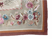 9x13 Needlepoint Carpet, French Design Rug, Hand-Knotted, Brand New Needlepoint Rug 9 x 13, English French European Style, Beige Floral