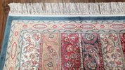 Paisley Pattern Silk Rug, Boteh Design, All Silk Accent Rug, Oriental Carpet, Very Detailed, 2' 8" x 4' 1", New, Bamboo Silk